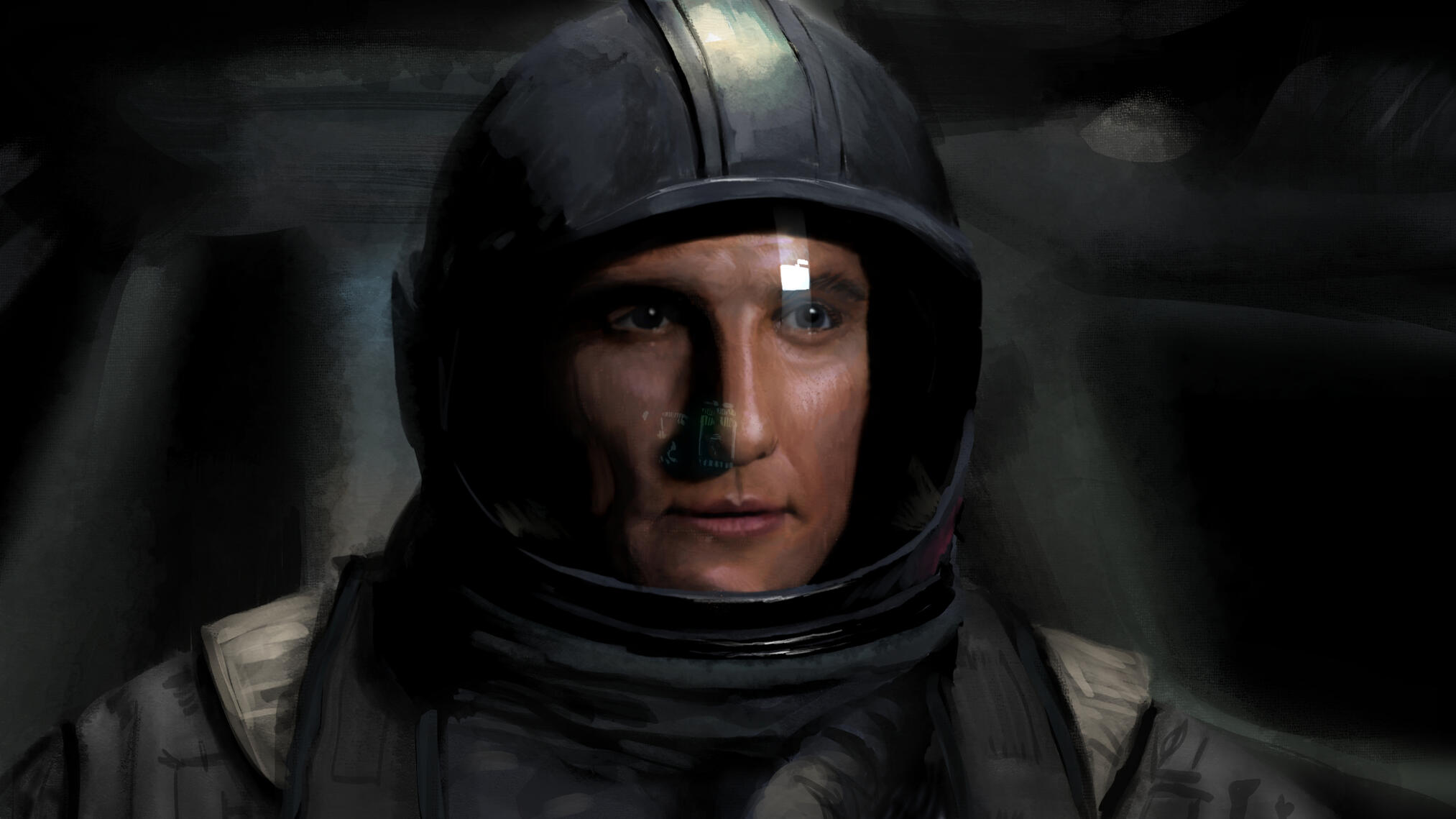 Digital painting of Matthew McConaughey in the film "Interstellar"