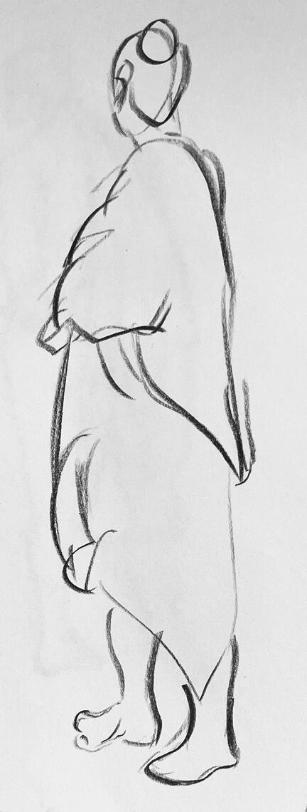 30 Second Gesture, Grease Pencil, 2025