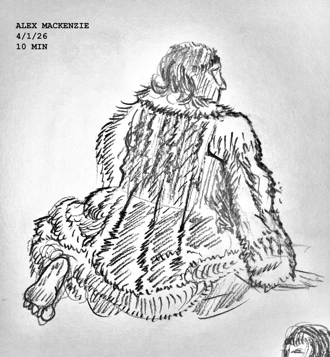 10 Minute Fur Study, Pencil, 4/1/26