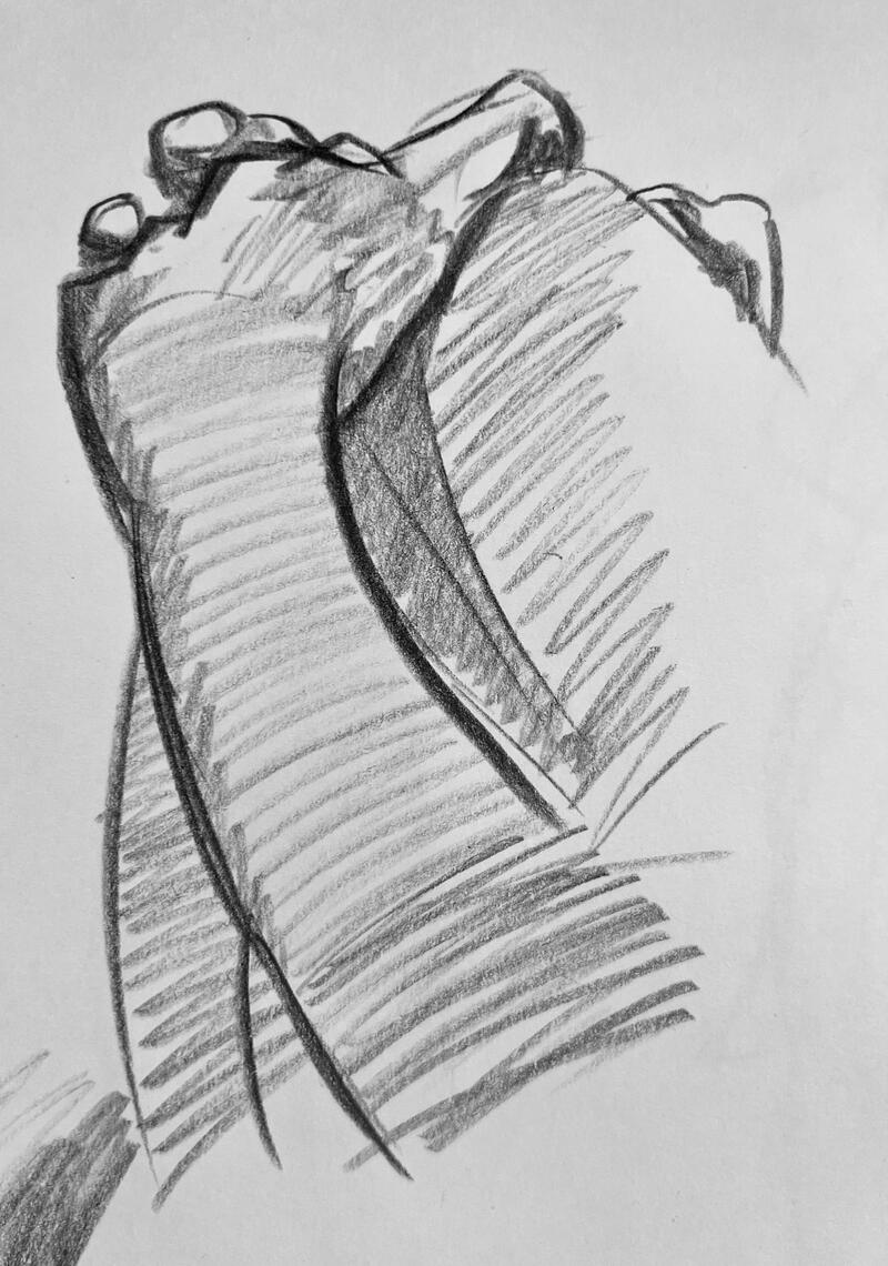 Hand and Leg Study, Grease Pencil, 2025