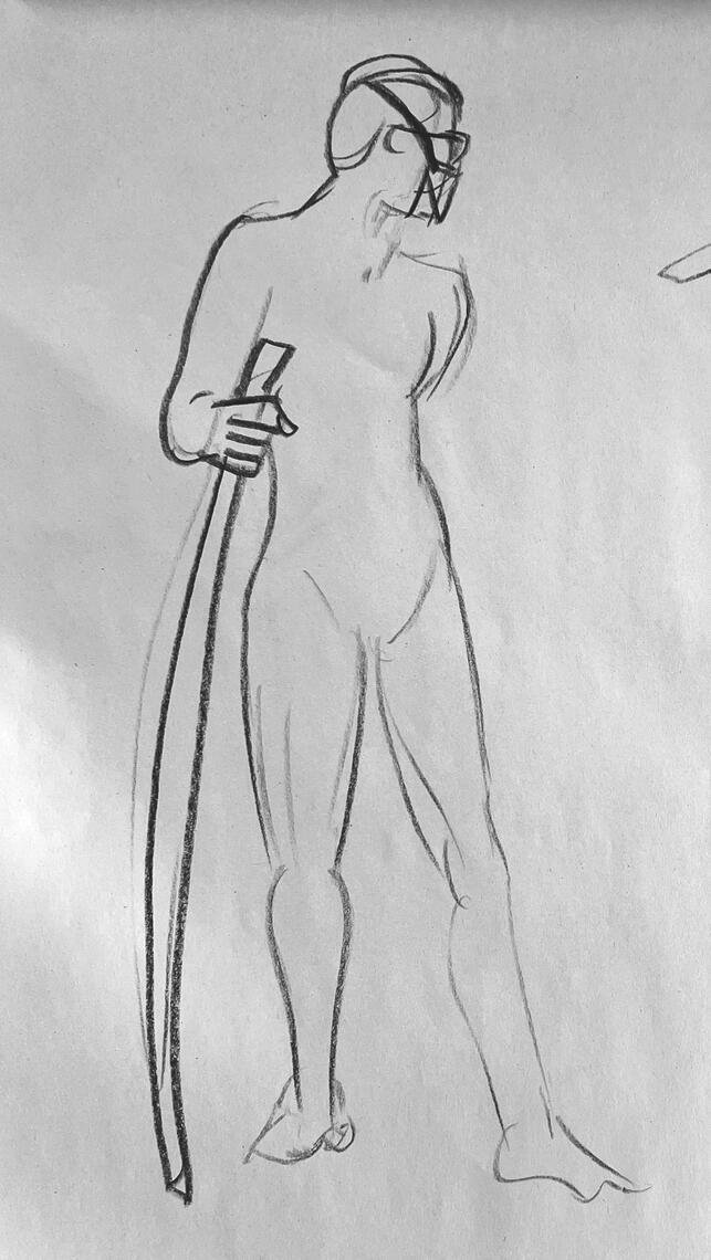 30 Second Gesture, Grease Pencil, 2025